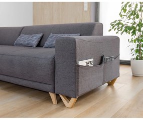 Szürke kinyitható-tárolóhelyes sarokkanapé (bal oldali-L alakú) Classy Sophie – Miuform