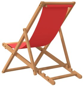 Piros összecsukható tömör tíkfa strandszék