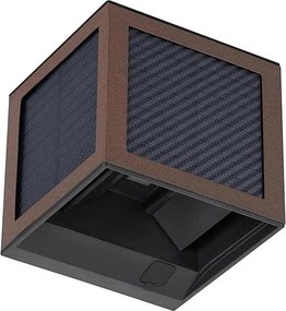 LED napelemes fali lámpa érzékelővel LED/9W/3,7V 3000/4000/6000K IP65 2600mAh barna