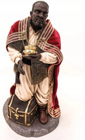 Włoska Mozgatható Betlehem Figura "fekete Király" 30CM Magas Figurákhoz
