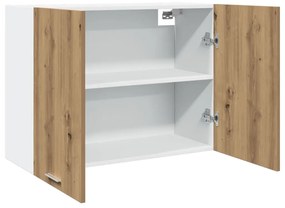 kézműves tölgy színű szerelt fa függőszekrény 80x31x60 cm