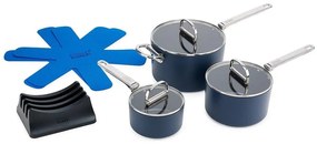 Indukciós tűzhelyhez alkalmas edénykészlet fedővel, kerámia felülettel 3 db-os Space – Joseph Joseph