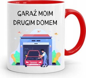 Piros Bögre Szerelő Garázs Második Ház Nyomtatott Fényképpel