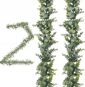 2 db Mű Eukaliptusz Girland 1,8 m Zöld Dekorációs Girland Esküvői Asztalra
