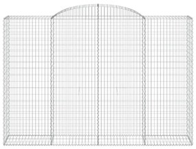 2 db íves horganyzott vas gabion kosár 300x50x200/220 cm