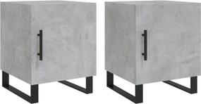 vidaXL 2 db betonszürke szerelt fa éjjeliszekrény 40 x 40 x 50 cm