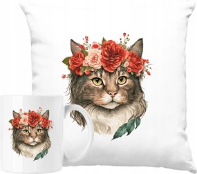 Bögre Szett Macska Párna Virágok Cica Kedves 4 Ötlet Ajándék