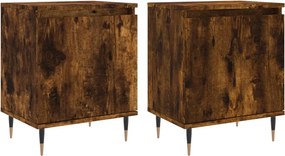 vidaXL 2 db füstös tölgy színű szerelt fa éjjeliszekrény 40x30x50 cm
