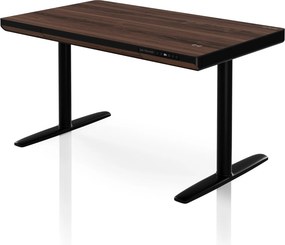 Elektromos ülő-álló íróasztal fiókkal és Qi vezeték nélküli töltővel fekete/dió, 1200 mm: ELLIS