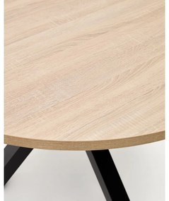 Fekete-natúr színű kerek étkezőasztal ø 120 cm Argo – Kave Home