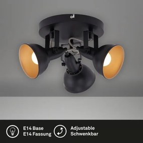 Fekete 3xE14/40W/230V spotlámpa
