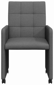 Kerekes Étkező Székek 2 pcs Sötétszürke 58 x 65 x 94 cm szövet