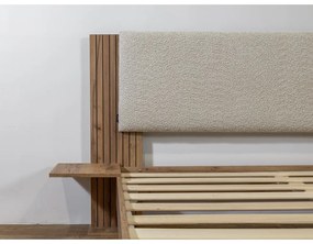 Bézs franciaágy ágyráccsal 160x200 cm Lior – Bobochic Paris