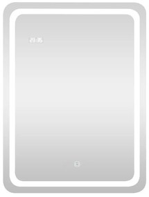Viva AURA fürdőszoba tükör - érintőkapcsolós - páramenetesítős - órával - LED - ÁLLÓ - 60 x 80 cm