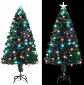 Optikai szálas műkarácsonyfa talppal/led fénnyel 120 cm