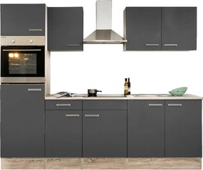 Yorki 270 konyhabútor sonoma tölgy korpusszal, selyemfényű antracit fronttal