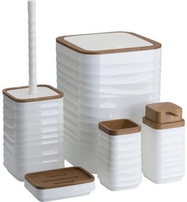 Fürdőszobai készlet WAVE 5 db fehér/barna