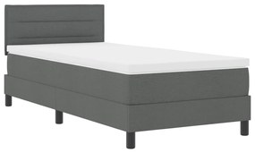 Box Spring ágy matraccal sötétszürke 90x190 cm szövet