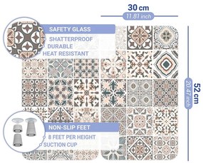 Edzett üveg tűzhely fedőlap szett 2 db-os 30x52 cm Universal Tile – Wenko