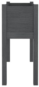 Szürke tömör fenyőfa kerti virágtartó 70 x 31 x 70 cm