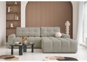 Világosbarna kinyitható tárolóhelyes moduláris sarokkanapé (jobb oldali) Lulu – Miuform