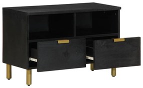 fekete szerelt fa TV-szekrény 70 x 33 x 46 cm
