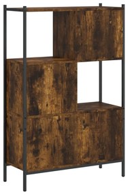 füstös tölgy színű szerelt fa könyvszekrény 72x28x109 cm