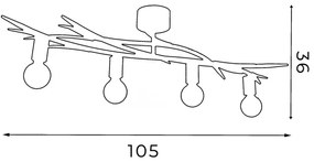 Mennyezeti lámpa GARNISH 4xE27/15W/230V fehér/patinás