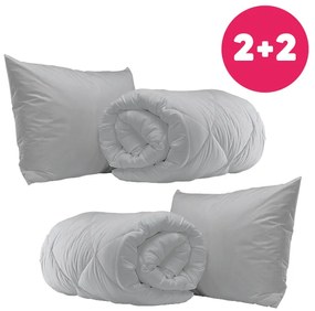 Antiallergén egészéves 2x paplan 140x200 cm és 2x párna 70x90 cm GREY