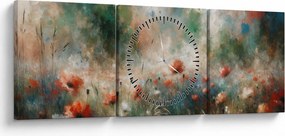 Kép – Pipacsmező absztrakciója (órával) (90x30 cm)