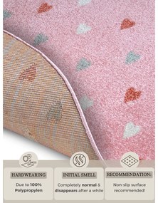 Rózsaszín gyerek szőnyeg ø 100 cm Little Hearts – Hanse Home