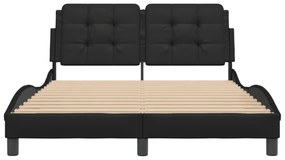 fekete műbőr ágykeret matrac nélkül Zadar 140x200 cm