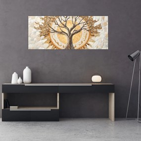 Kép – Arany életfa mozaikban (120x50 cm)