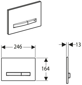 Geberit, GEBERIT SIGMA50 Kettős gomb, fehér-króm, 115.788.11.2