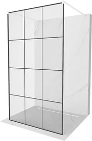 Mexen Kioto Walk-In Zuhanyfal    szabadonálló  110 x 200 cm,  átlátszó üveg/ fekete    8 mm, króm - 800-110-002-01-7 Walk-In Zuhanyfal