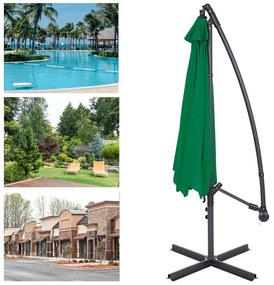 Függő napernyő 2,7 m, zöld