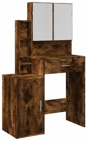 füstös tölgy színű fésülködőasztal szekrénnyel 80 x 35 x 132 cm