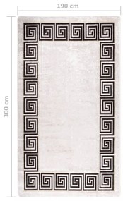 világosbézs csúszásmentes mosható szőnyeg 190 x 300 cm