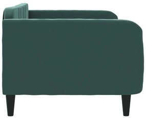 sötétzöld bársony kanapéágy 90x200 cm