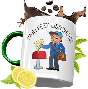 Zöld Bögre Postásnak Születésnapi Ajándék Nyomtatott Fényképpel