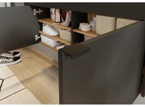 Antracitszürke-natúr színű előszoba bútor Ameca – Germania