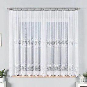 Jacquard függöny fehér szalagfüggöny 300cm x 150 mintával