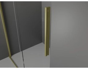 Mexen Velar, tolóajtós zuhanykabin 120 x 120 cm, 8mm szürke üveg, arany matt, 871-120-120-41-55