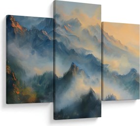 Kép - Festett hegyi táj (90x60 cm)