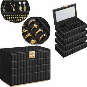 Elegáns Ékszerdoboz Rendszerező 4 Szintes Kivehető Betétek