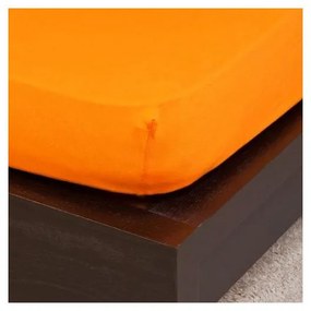 Narancs Jersey Gumis Lepedő 90-100x200 cm