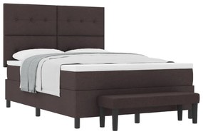 Box Spring ágy matraccal és paddal sötétbarna 140x200 cm szövet