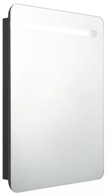 fekete LED-es tükrös fürdőszobaszekrény 60 x 11 x 80 cm