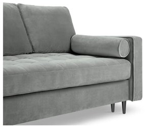 Santo világosszürke kinyitható bársonykanapé - Milo Casa