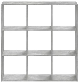 betonszürke szerelt fa könyvespolc 102 x 32 x 102 cm
